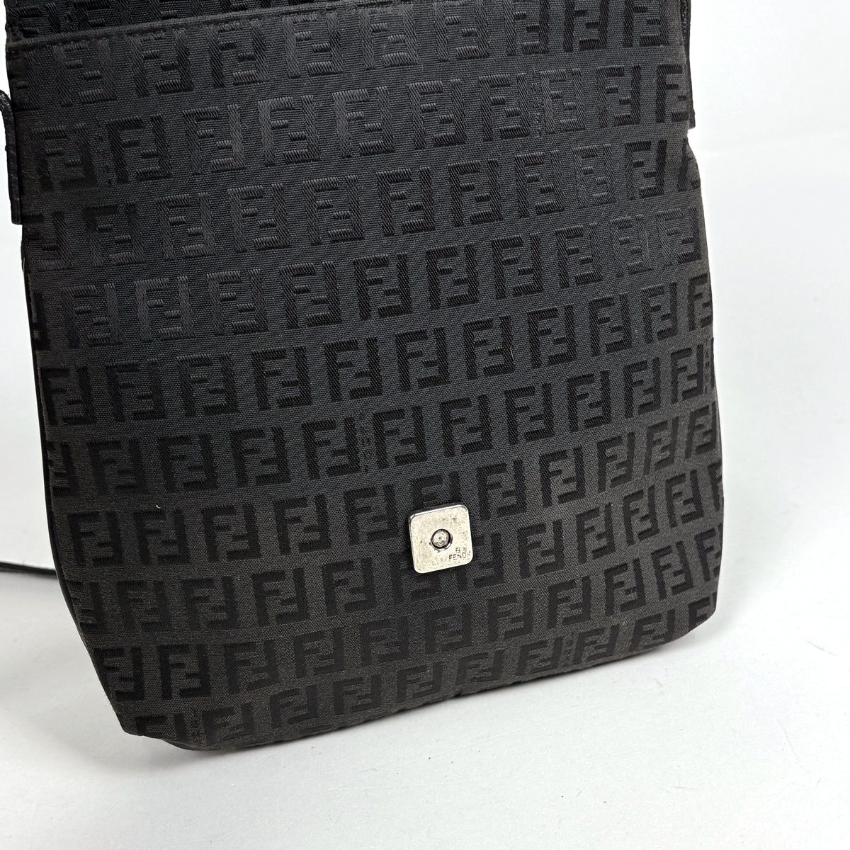 Fendi Zucchino Pattern Shoulder Bag Canvas Black — view 7