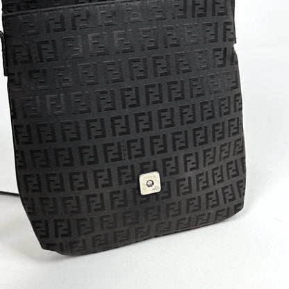 Fendi Zucchino Pattern Shoulder Bag Canvas Black — view 7