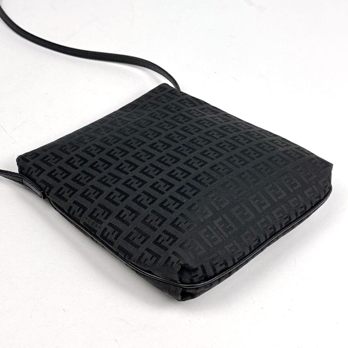 Fendi Zucchino Pattern Shoulder Bag Canvas Black — view 2