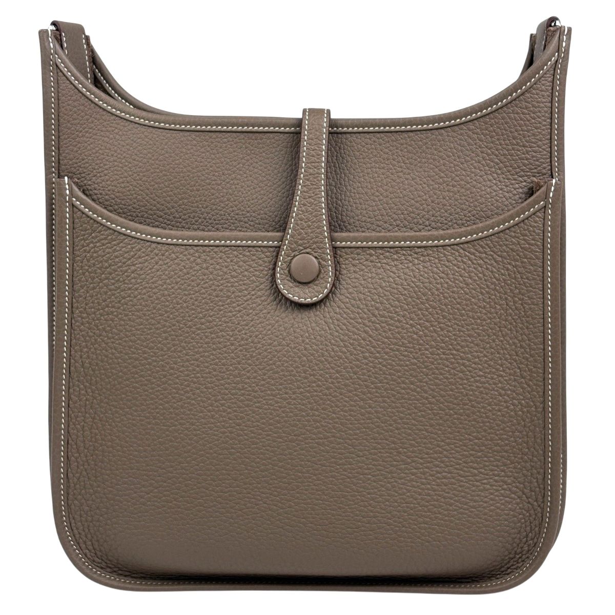 Hermes Evelyne 3 PM Perforated Logo Shoulder Bag Taurillon Clemence Etoupe — view 3