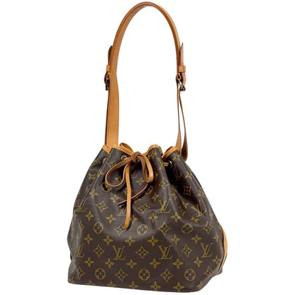 Louis Vuitton Petit Noe Shoulder Drawstring Bag Monogram Brown