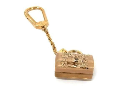Louis Vuitton Key Holder Porte Cles Speedy Jonc Beige Gold Resin Bag Charm
