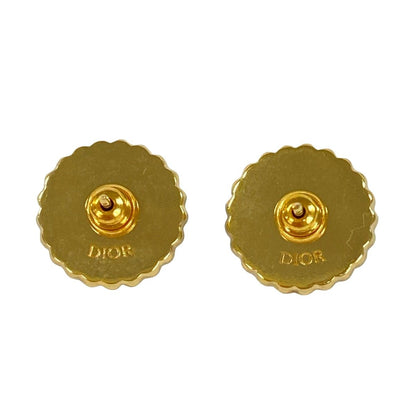 Dior Earrings Gold Light Blue Ivory CD Motif — view 2
