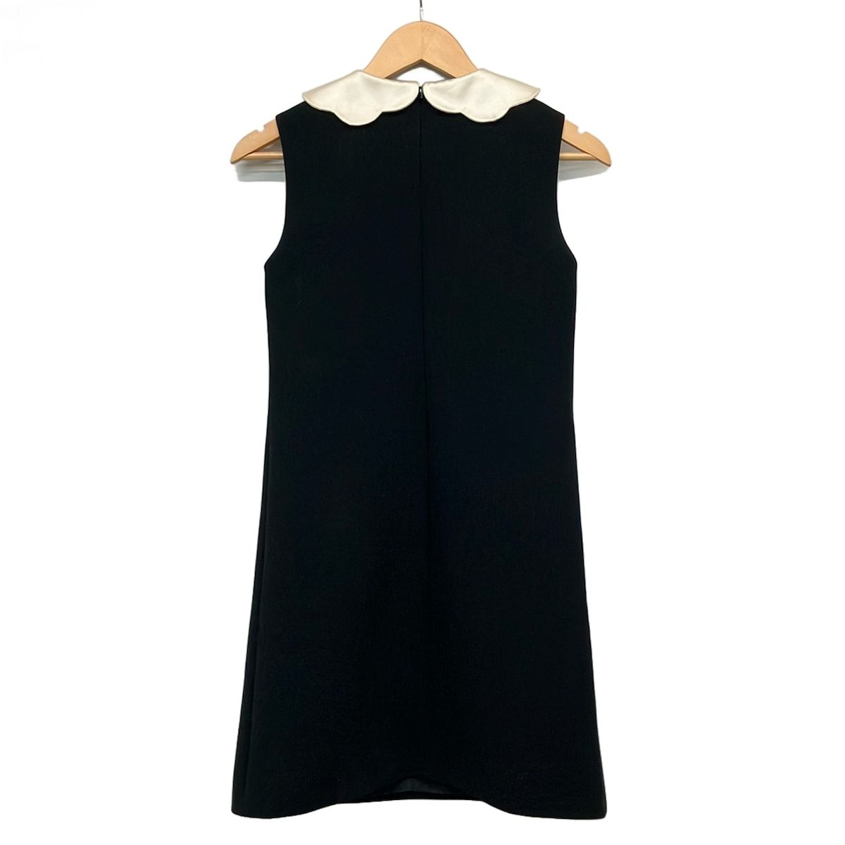 Miu Miu Dress 36 S Black Ivory Sleeveless Knee Length Ribbon Pearl — view 2