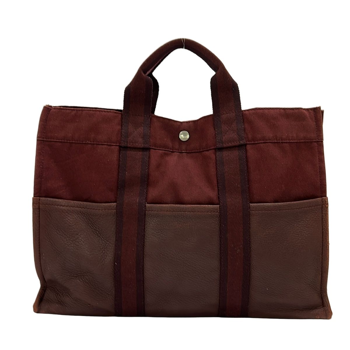 Hermes Tote Fourre Tout MM Half Leather Bordeaux — view 3