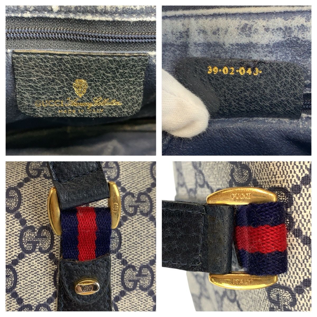 Gucci Vintage Sherry Line Gray GG Supreme Canvas Handbag Mini — view 3