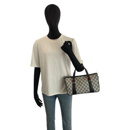 Gucci Vintage Sherry Line Gray GG Supreme Canvas Handbag Mini — view 6