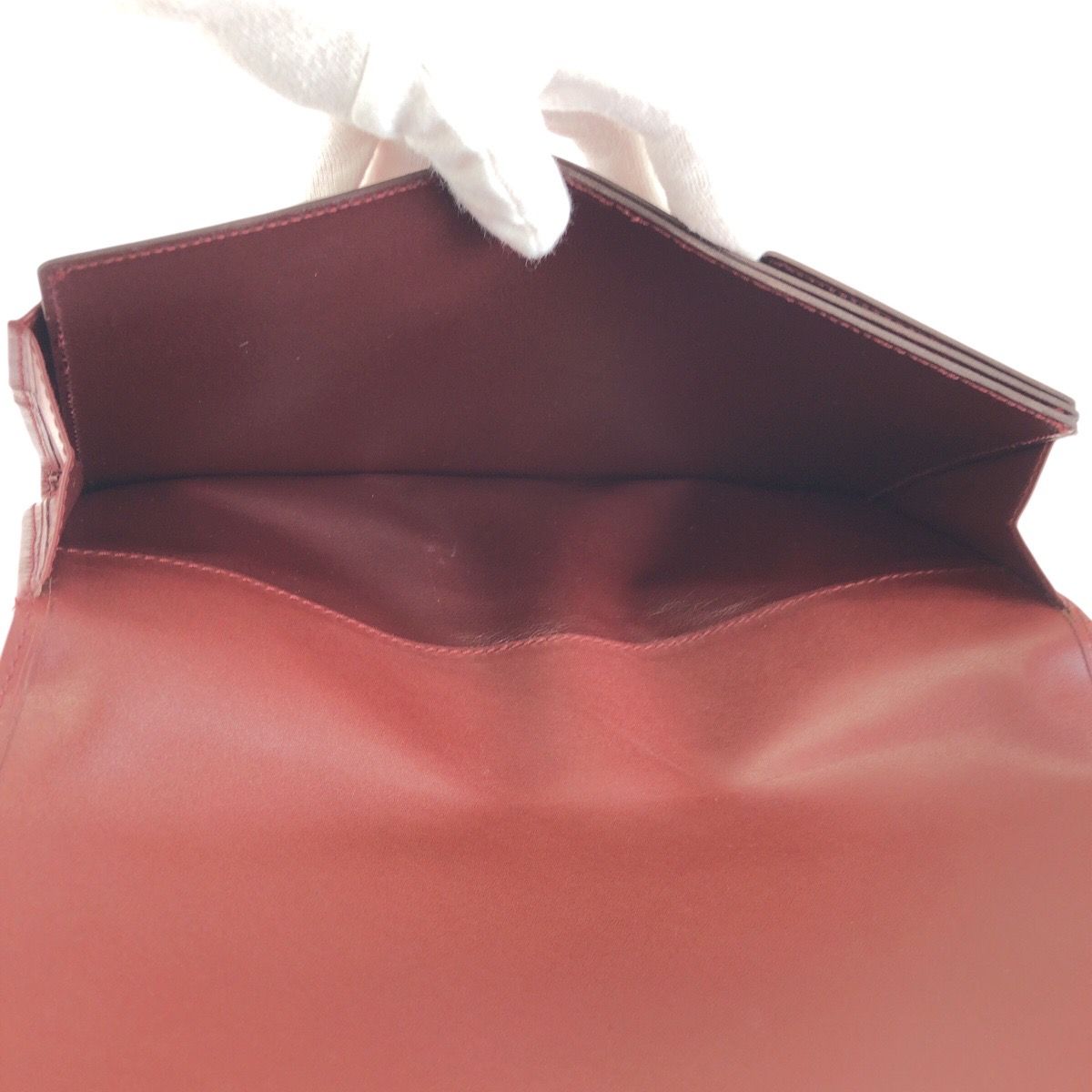 Cartier Must Line Wine Red Bordeaux Leather Clutch — view 8