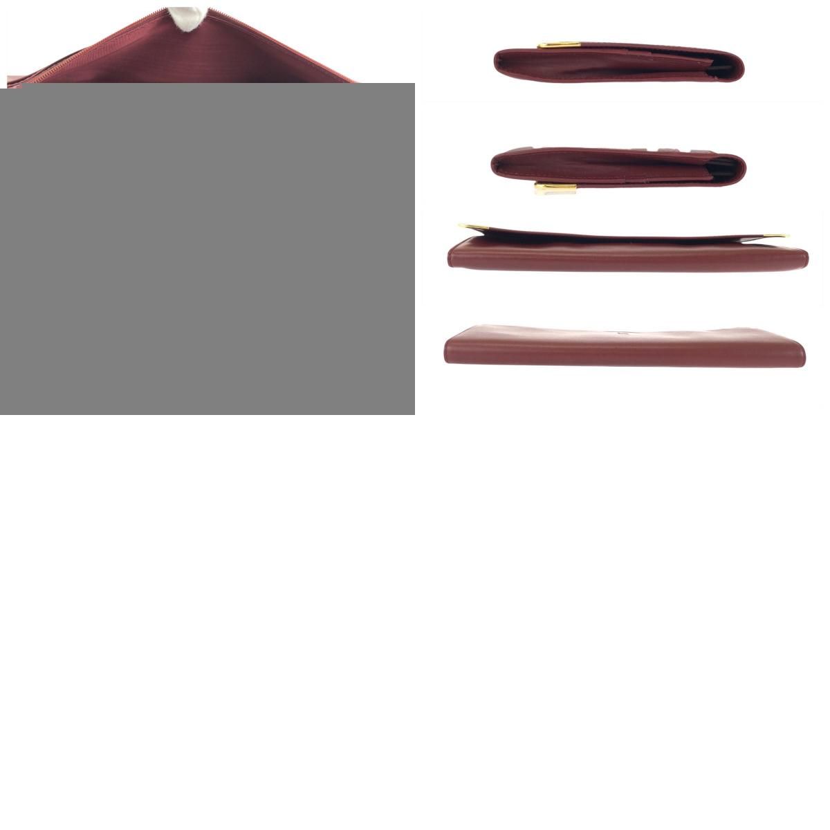 Cartier Must Line Wine Red Bordeaux Leather Clutch — view 9