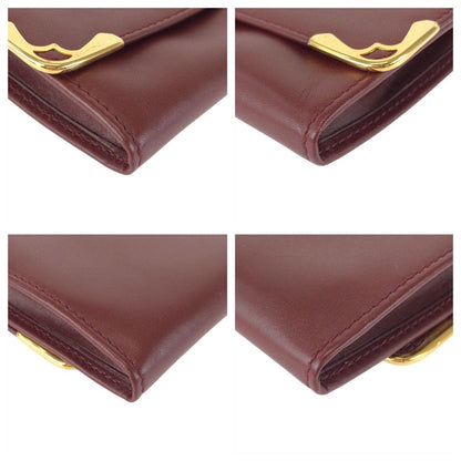 Cartier Must Line Wine Red Bordeaux Leather Clutch — view 3