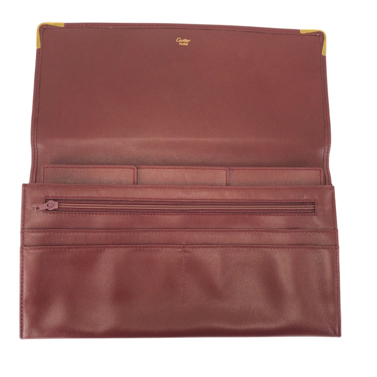 Cartier Must Line Wine Red Bordeaux Leather Clutch — view 7
