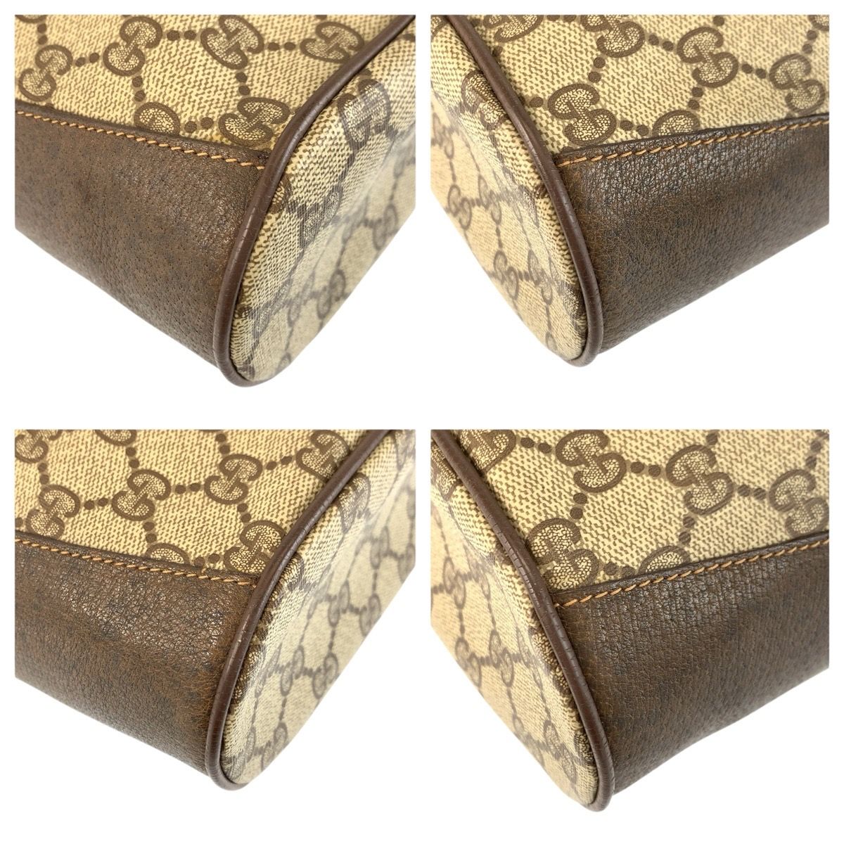 Gucci Vintage Sherry Line Beige Brown GG Supreme Canvas Shoulder Bag — view 5
