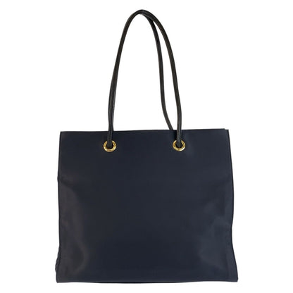 Saint Laurent Yves YSL Navy Gold Nylon Tote Shoulder Bag — view 2