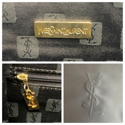 Saint Laurent Yves YSL Navy Gold Nylon Tote Shoulder Bag — view 3