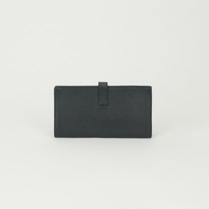 Hermes Bearn Souffle Wallet Epsom Noir Black Silver Veau — view 2