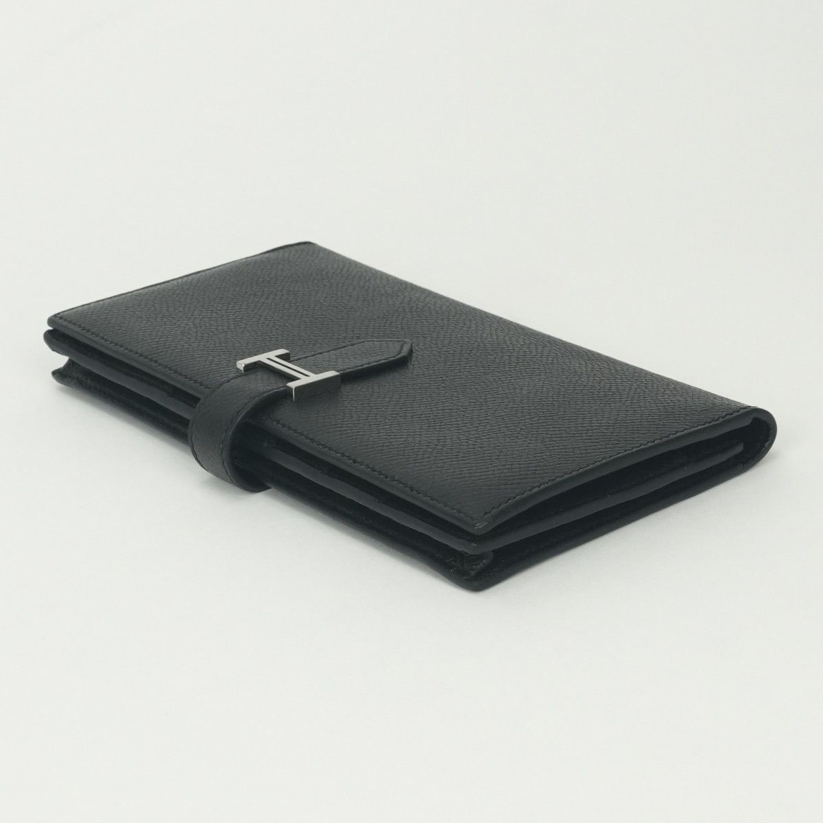 Hermes Bearn Souffle Wallet Epsom Noir Black Silver Veau — view 4