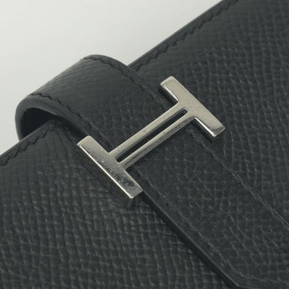 Hermes Bearn Souffle Wallet Epsom Noir Black Silver Veau — view 5