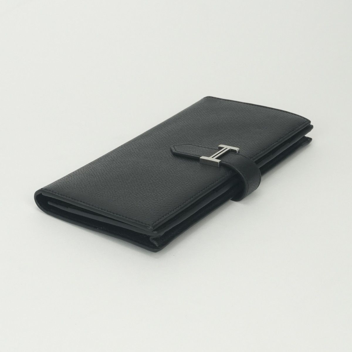 Hermes Bearn Souffle Wallet Epsom Noir Black Silver Veau — view 3
