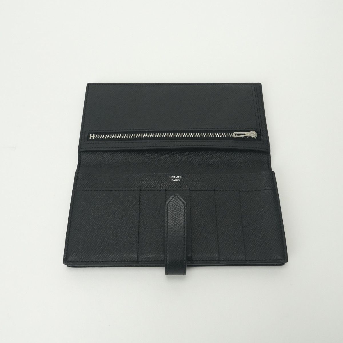 Hermes Bearn Souffle Wallet Epsom Noir Black Silver Veau — view 7