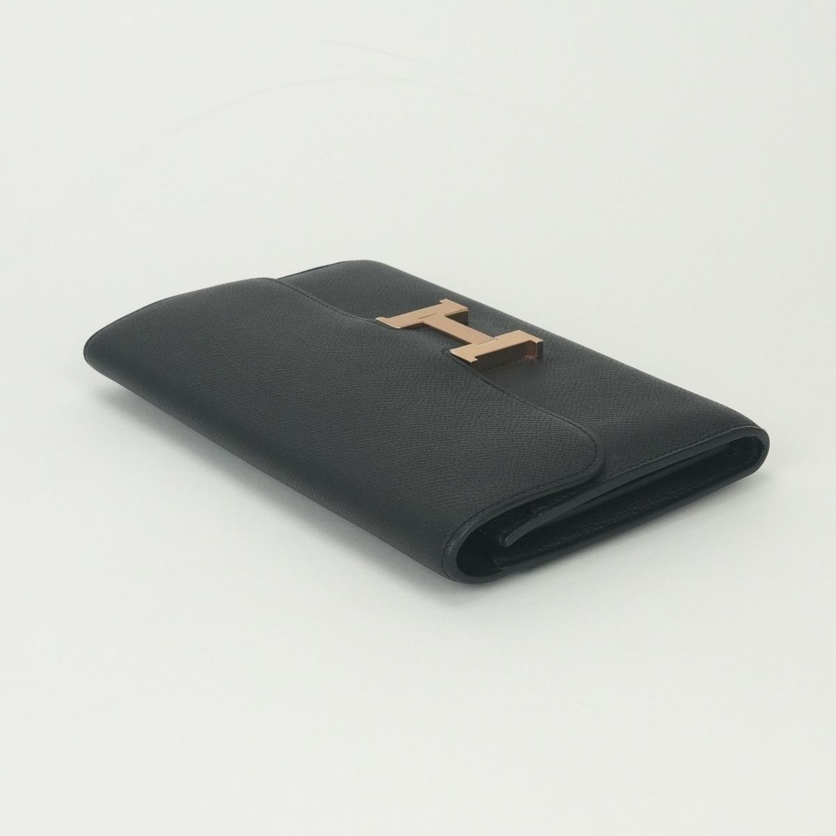 Hermes Constance Long Wallet Epsom Noir Black Pink Gold — view 4