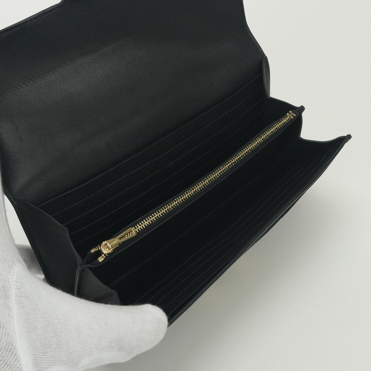 Hermes Constance Long Wallet Epsom Noir Black Pink Gold — view 7