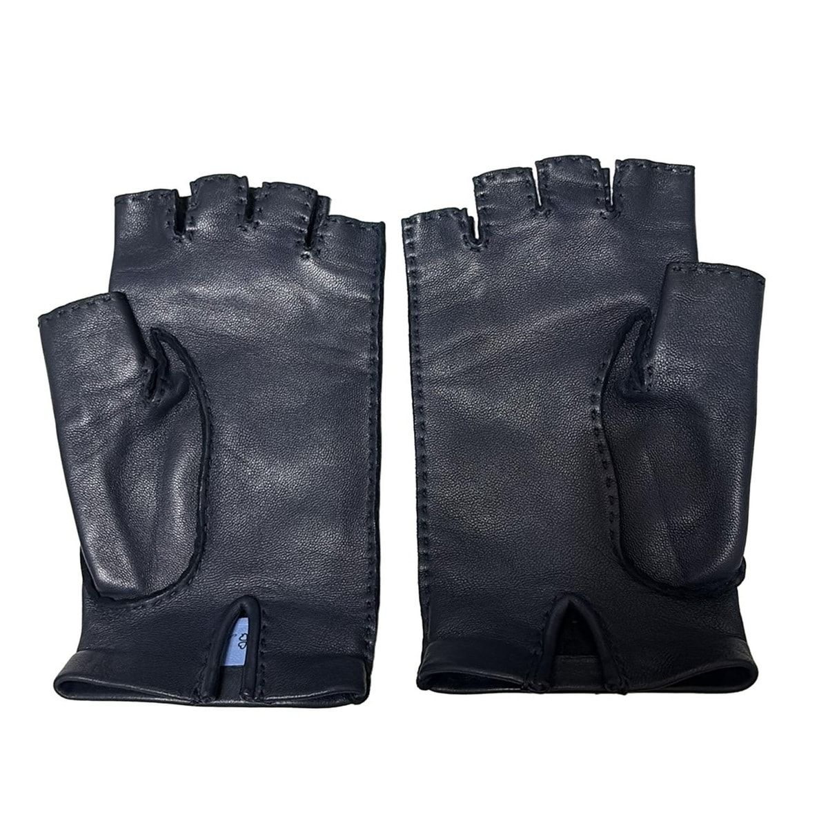 Hermes Gloves Dark Navy Silver Kelly Leather — view 3