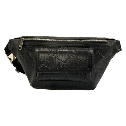 Gucci Waist Pouch Jumbo GG Large Belt Bag Black Leather