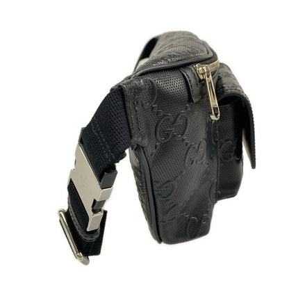 Gucci Waist Pouch Jumbo GG Large Belt Bag Black Leather — view 2