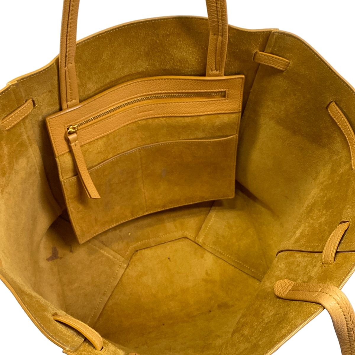 Celine Tote Cabas Phantom Small with Belt Orange Brown — view 7