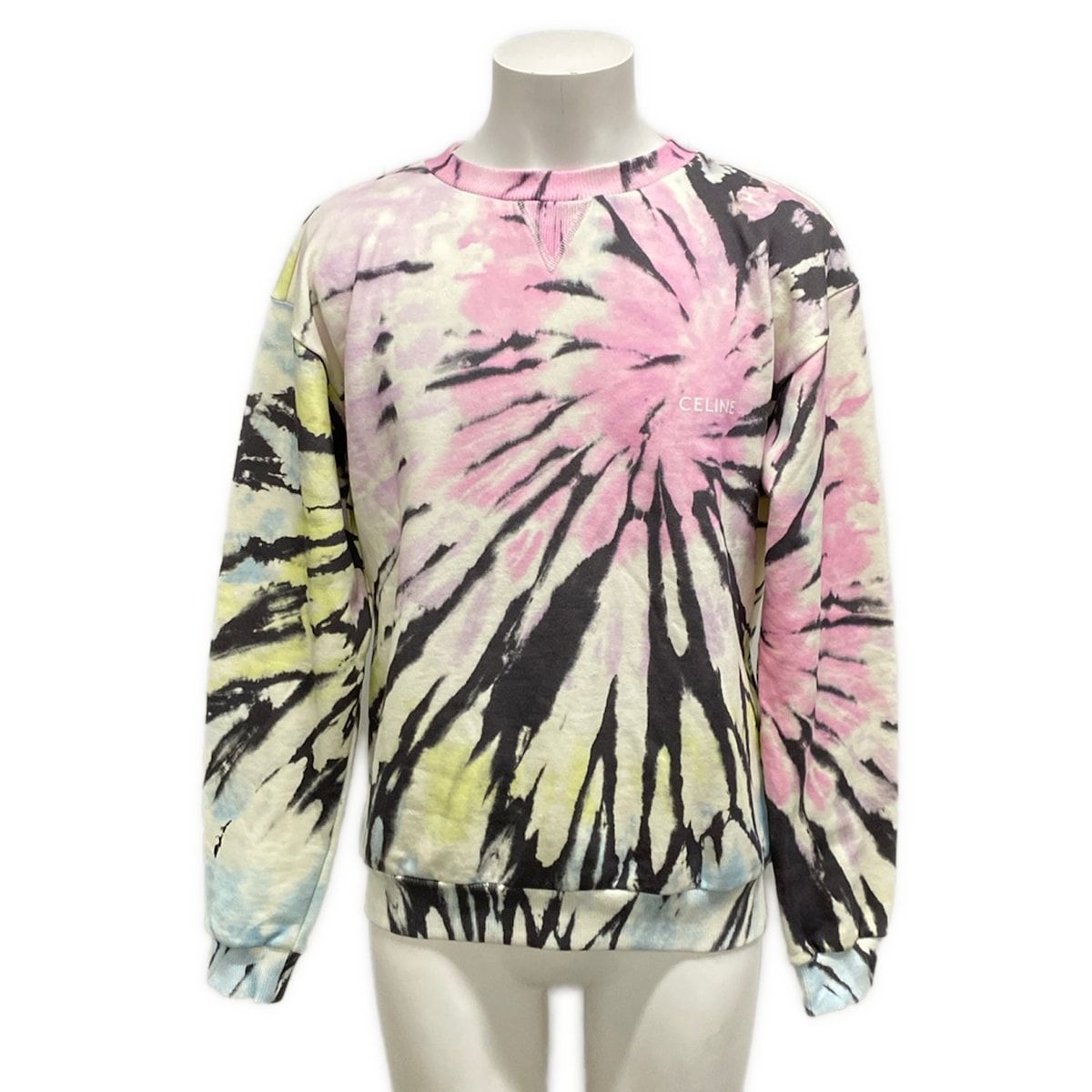 Celine Sweatshirt XS Pink Yellow Multi Cotton