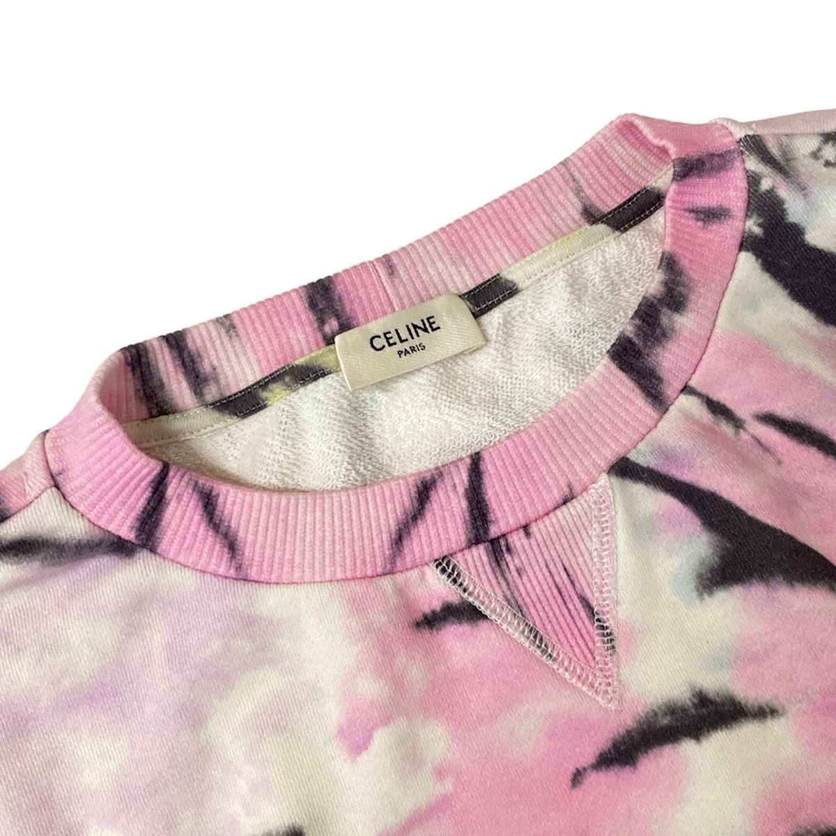Celine Sweatshirt XS Pink Yellow Multi Cotton — view 8