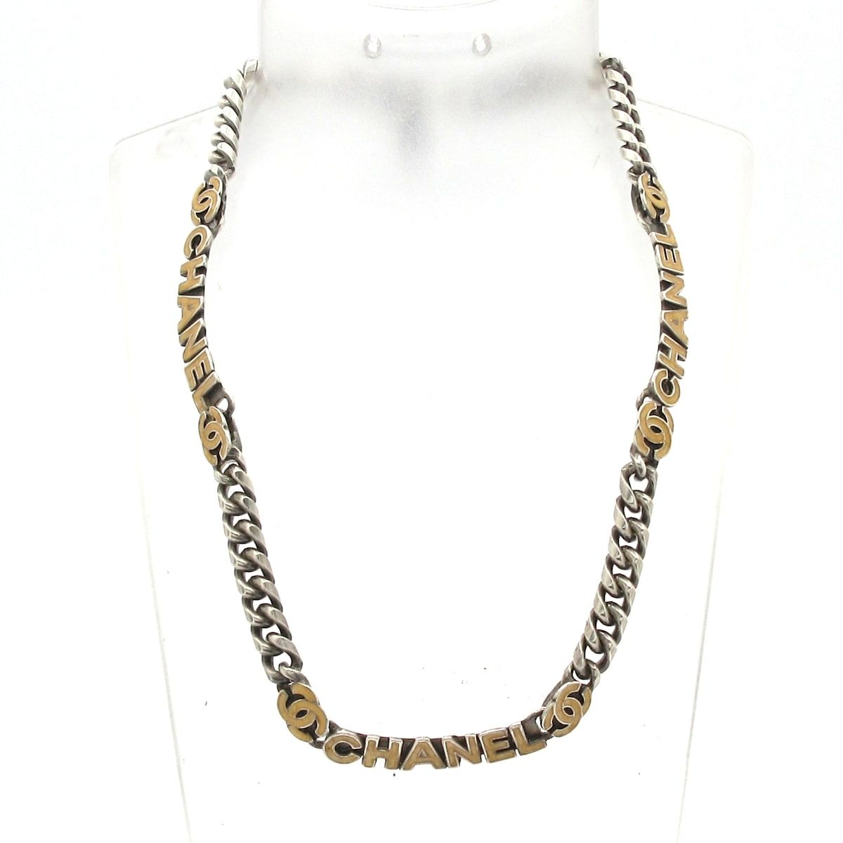 Chanel Choker Silver Gold CC Logo Necklace — view 2