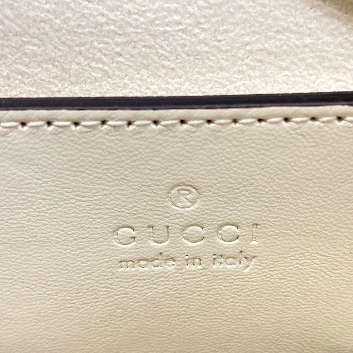 Gucci Shoulder Bag GG Marmont Ivory Gold Leather — view 9