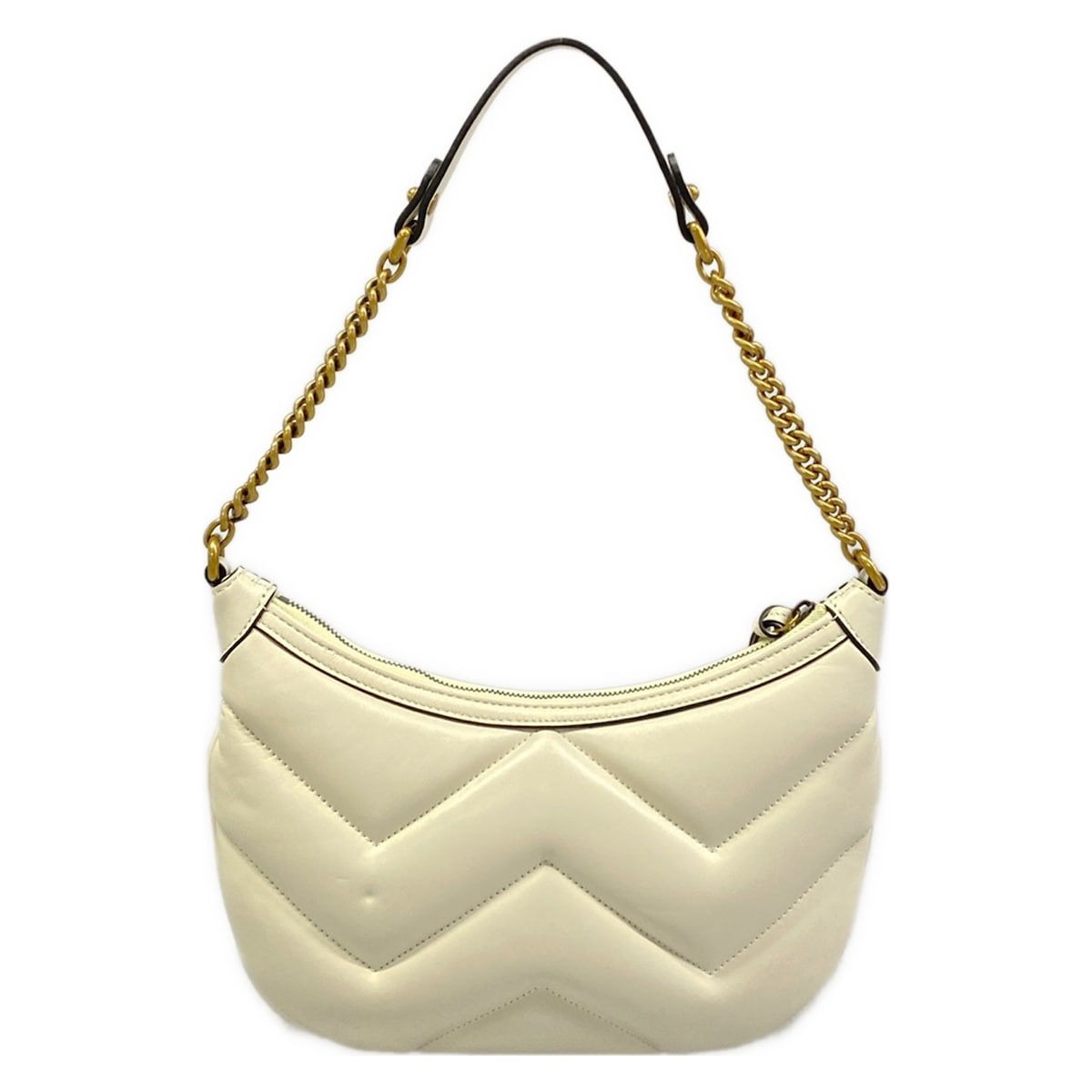 Gucci Shoulder Bag GG Marmont Ivory Gold Leather — view 3