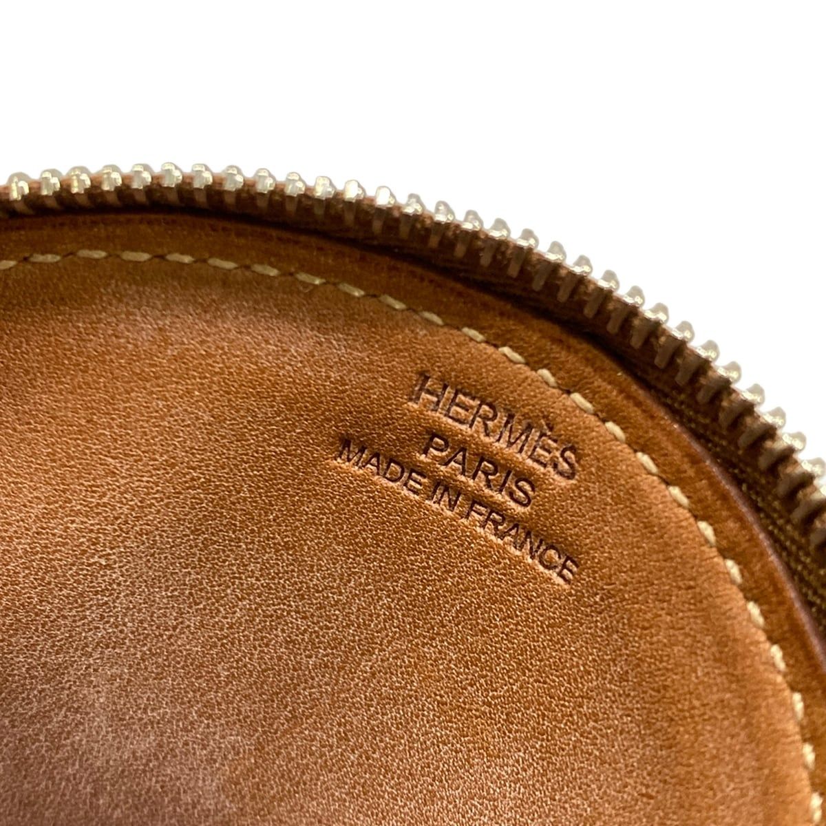Hermes Coin Case Animal Brown Bear Leather — view 4