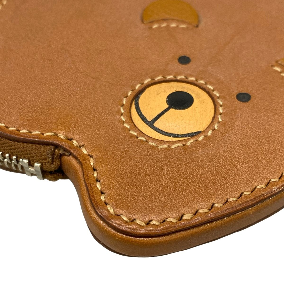 Hermes Coin Case Animal Brown Bear Leather — view 5