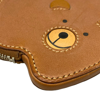 Hermes Coin Case Animal Brown Bear Leather — view 5