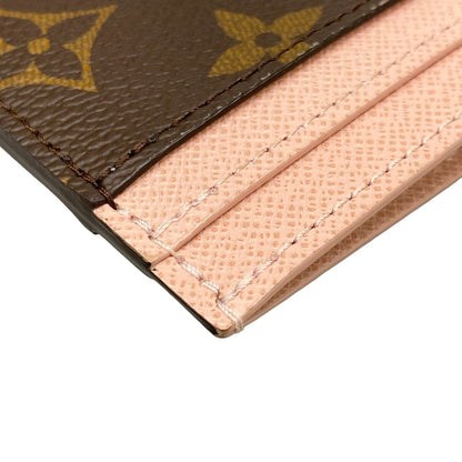 Louis Vuitton Card Case Monogram Holder LV Charm Rose Ballerine Leather Cowhide — view 6