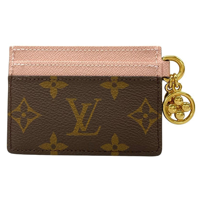 Louis Vuitton Card Case Monogram Holder LV Charm Rose Ballerine Leather Cowhide — view 2