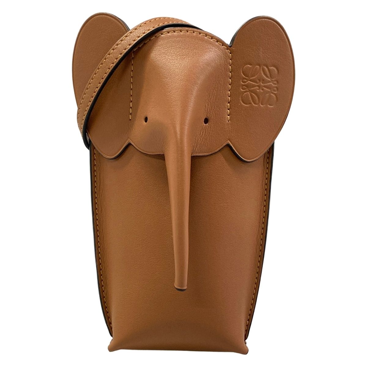 Loewe Shoulder Bag Elephant Pocket Tan Smartphone