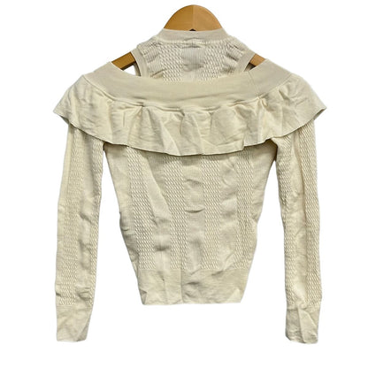 Fendi 3/4 Sleeve Sweater 40 M Ivory Crew — view 2