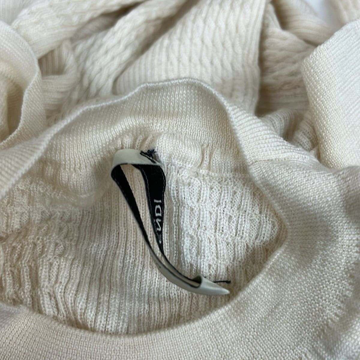 Fendi 3/4 Sleeve Sweater 40 M Ivory Crew — view 6