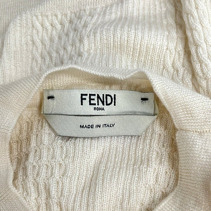 Fendi 3/4 Sleeve Sweater 40 M Ivory Crew — view 3