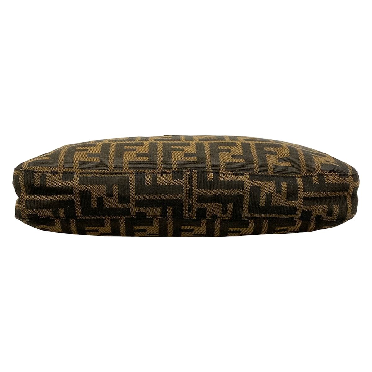 Fendi Shoulder Bag Zucca Pattern Brown Black Dark Leather — view 5