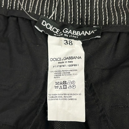 Dolce & Gabbana Pants 38 S Straight Fit Cotton Black Full Length — view 3