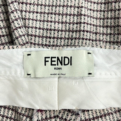 Fendi Shorts 38 S Pink Ivory Bordeaux Wool — view 3