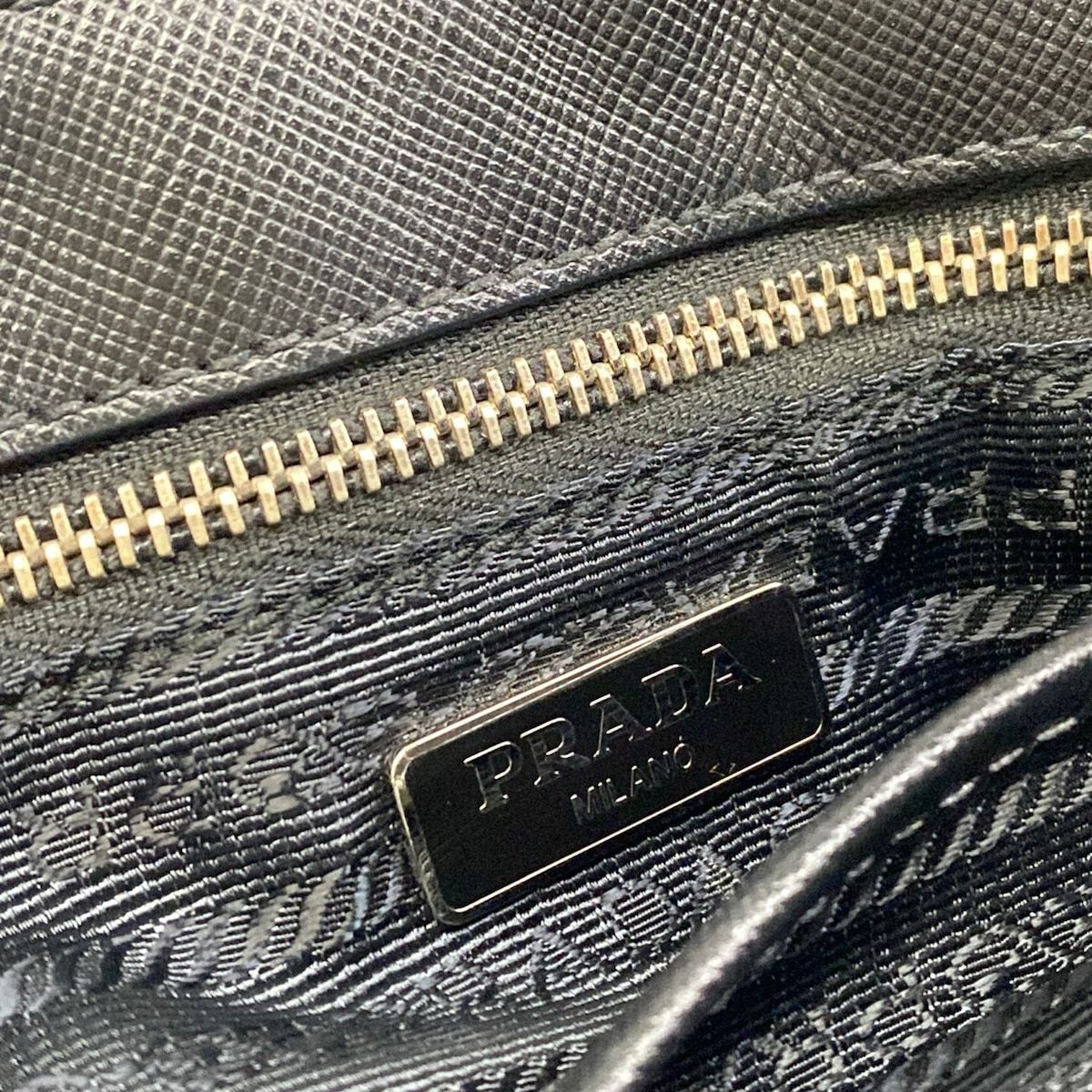 Prada Shoulder Bag Black Quilted Removable Strap Leather — view 8