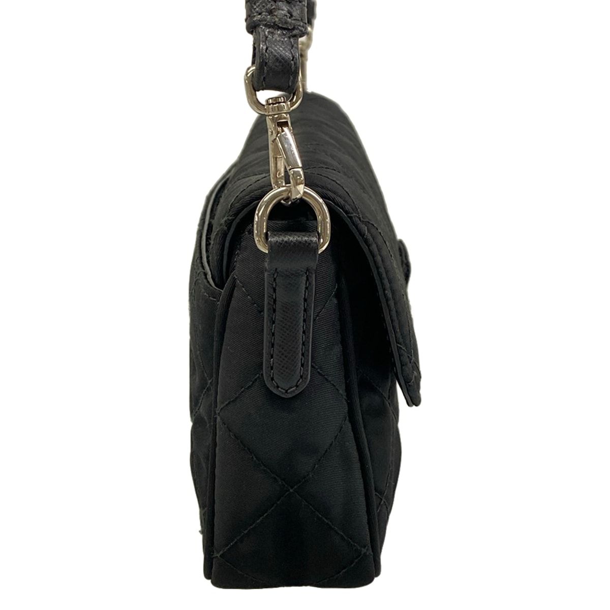Prada Shoulder Bag Black Quilted Removable Strap Leather — view 2