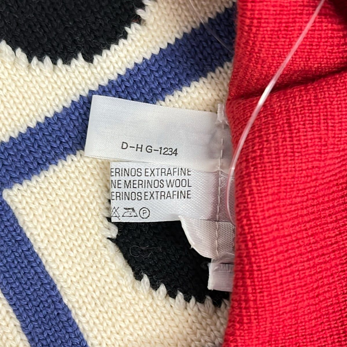 Fendi Dress 44 L Red Ivory Multi Wool Long Sleeve Crew — view 5