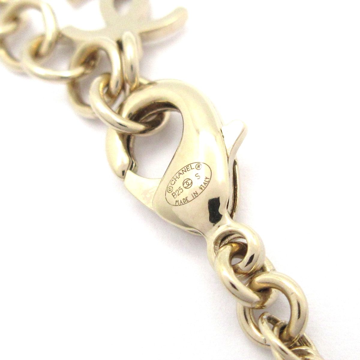 Chanel Necklace CC Logo Gold Clear Line Stone — view 5